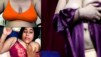 Desi Bhabhi,大奶子和硬奶头,变得淘气