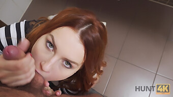 Red-Haired Beauty From Hunt4k Engages In Public Bathroom Encounter With Multiple Partners While Her Boyfriend Watches