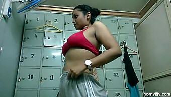 Lily, The Indian Pornstar, Shows Off Her Big Tits While Working Out