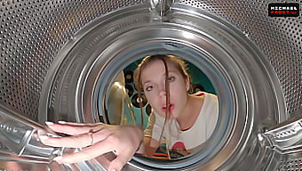 Russian Teen Babe Gets Stuck In Washing Machine