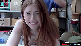 Redhead Teen Thief Gets Punished And Fucked By Big Cock