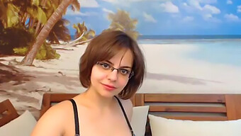 Cute Latina Striptease With Big Boobs And Glasses