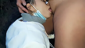 Lesbian Nurse Gets Her Mouth Filled With Cum In A Public Setting