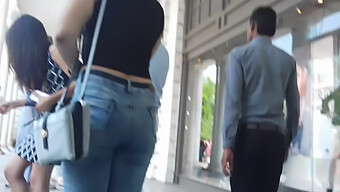 Bellyful Indian Girl In Tight Jeans Catches On Camera