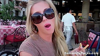 Blonde Samantha'S Big Tits On Display In Nude Vacation