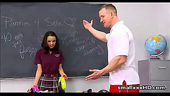 Petite Cheerleader Gets Pounded By Her Gym Teacher