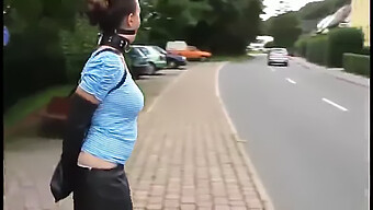 Millie Fenton In Public With Armbinder And Ballgag