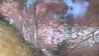 Intimate Close-Up Of An Ebony Girl'S Wet Pussy