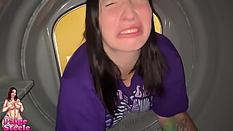 Horny Brunette Gets Stuck In Dryer