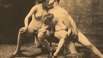 Hairy Threesome In A Retro Porn Video