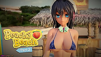 Peachy Beach Pt 2: Maid Hibiki Receives Oral Treatment Between Her Big Natural Breasts