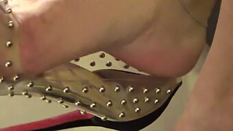 Mature Woman'S Sweaty Feet In Transparent Shoes: A Nylon Fantasy