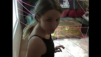 Petite 18-Year-Old Masturbates With A Dildo In Dorm Room