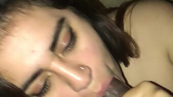 Latina Girl Gives A Blowjob And Receives A Facial Cumshot