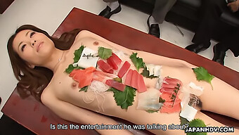 Japanese Teen Sushi Girl Is The Main Course Of A Wild Office Gangbang