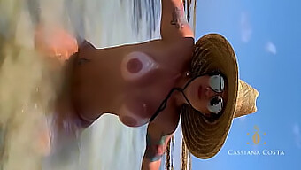 Amateur Blonde Cassiana Costa Gets A Mouthful Of Cum On The Beach